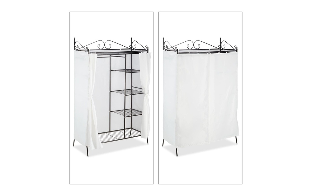 relaxdays Porte-manteau Country 172 x 105 x 45 cm, noir/blanc