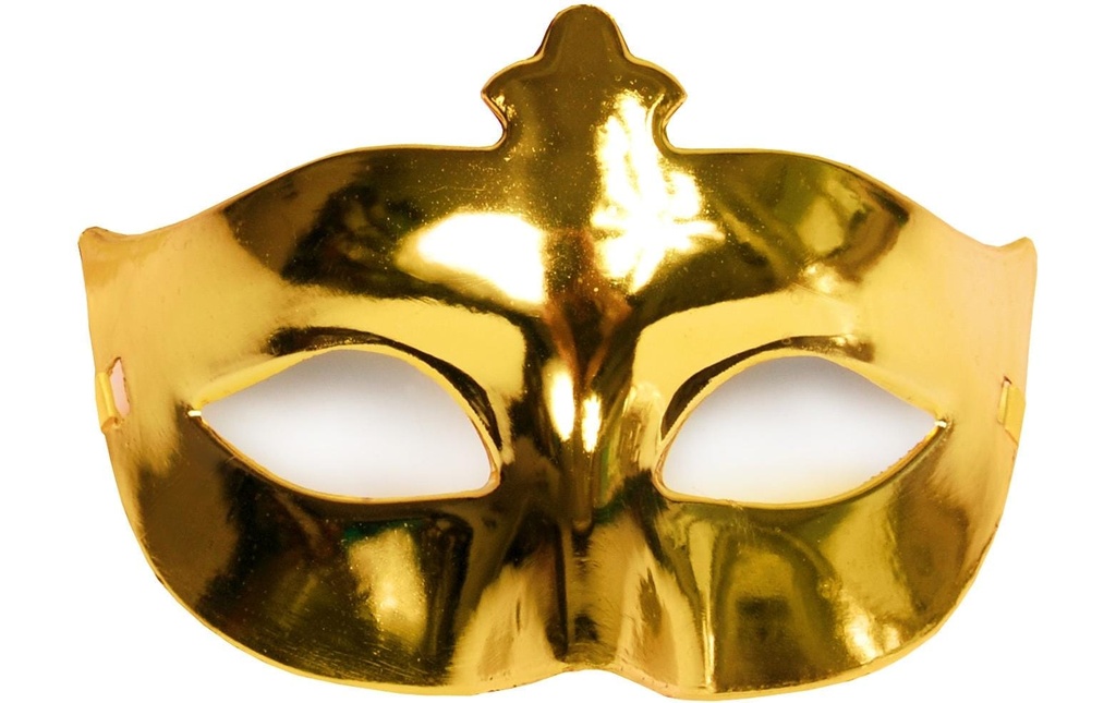 Partydeco Accessoires de fête Masque 8 x 24 cm, Doré