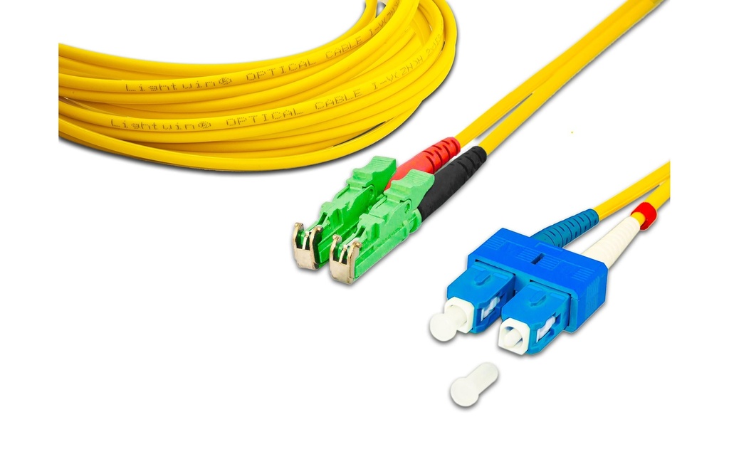 Lightwin Câble patch à fibre optique Singlemode, LSH/APC-SC, OS2, Duplex, 5 m
