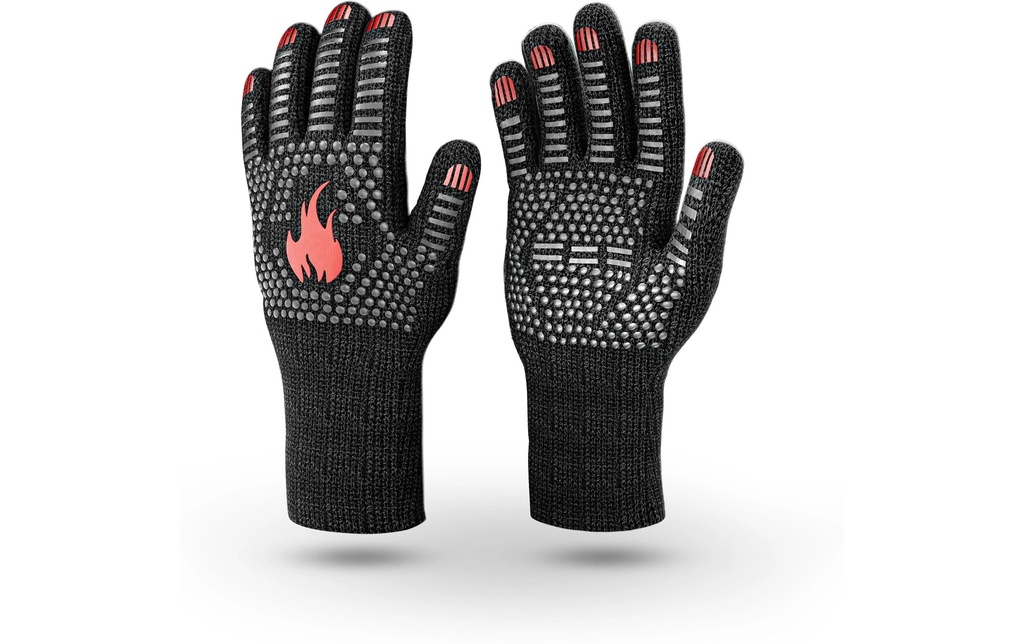 Gusskoenig Gants pour barbecue résistants à la chaleur Taille L Noir