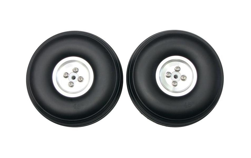 OEM Roue de modèle réduit d'avion avec jante en aluminium 114 mm, 2 pièces