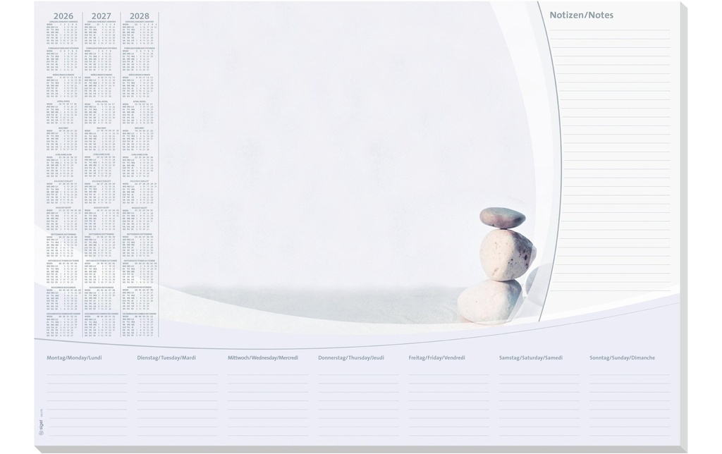 Sigel Sous-main Harmony, 410 x 595 mm avec calendrier et planificateur