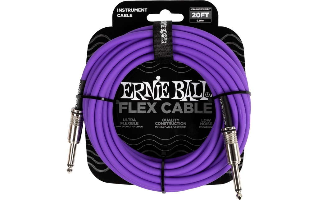 Ernie Ball Câbles d’instruments Flex 6420 – 6.09 m, Pourpre