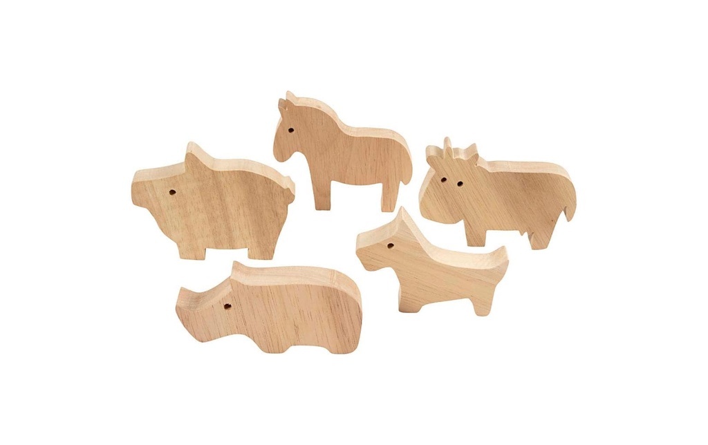 Creativ Company Article en bois Ferme 4.5-8.7 x 2 cm, 10 pièces