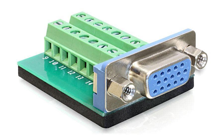 Delock Adaptateur Bornier VGA 16 broches Bornier 15 broches