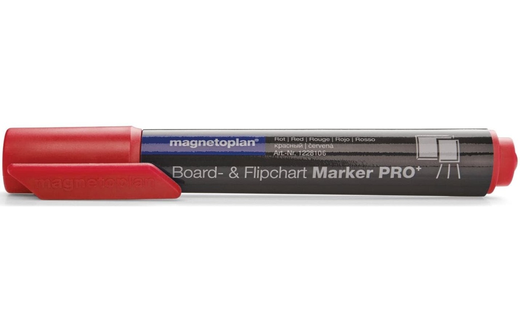 Magnetoplan Marqueur pour flipchart Pro+ Rouge, 4 pièces