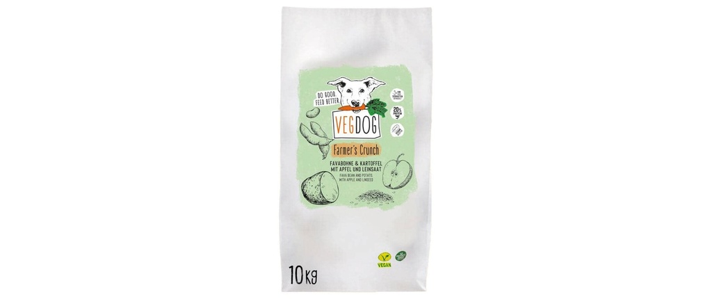 Vegdog Alimentation sèche Farmer's Crunch 10 kg