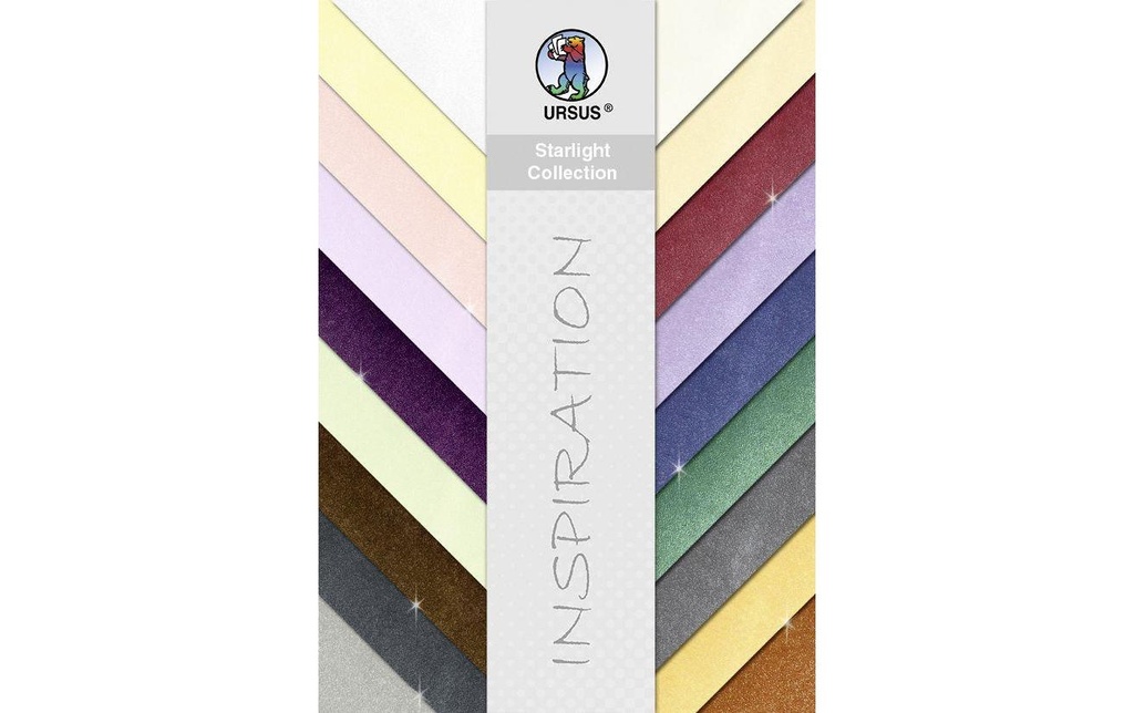 URSUS Papier pailleté Starlight 23 x 33 cm, 200 g/m², 18 feuilles