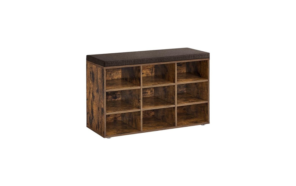 VASAGLE Armoire à chaussures avec 9 compartiments 78.5 x 48 cm, Brun