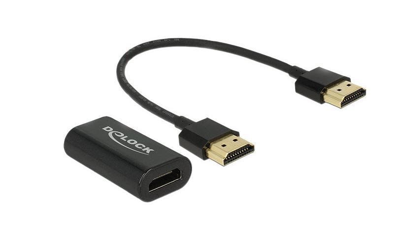 Delock Câble adaptateur HDMI, VGA Boîtier métallique, noir