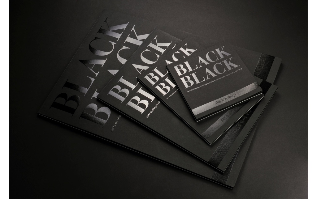 FABRIANO Bloc papier dessin 20x20 noir (20 pces)
