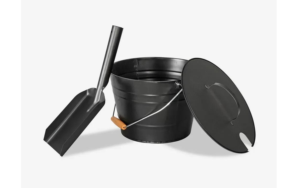 BBQ Dragon Seau à cendres avec pelle Acier Ø 22 cm