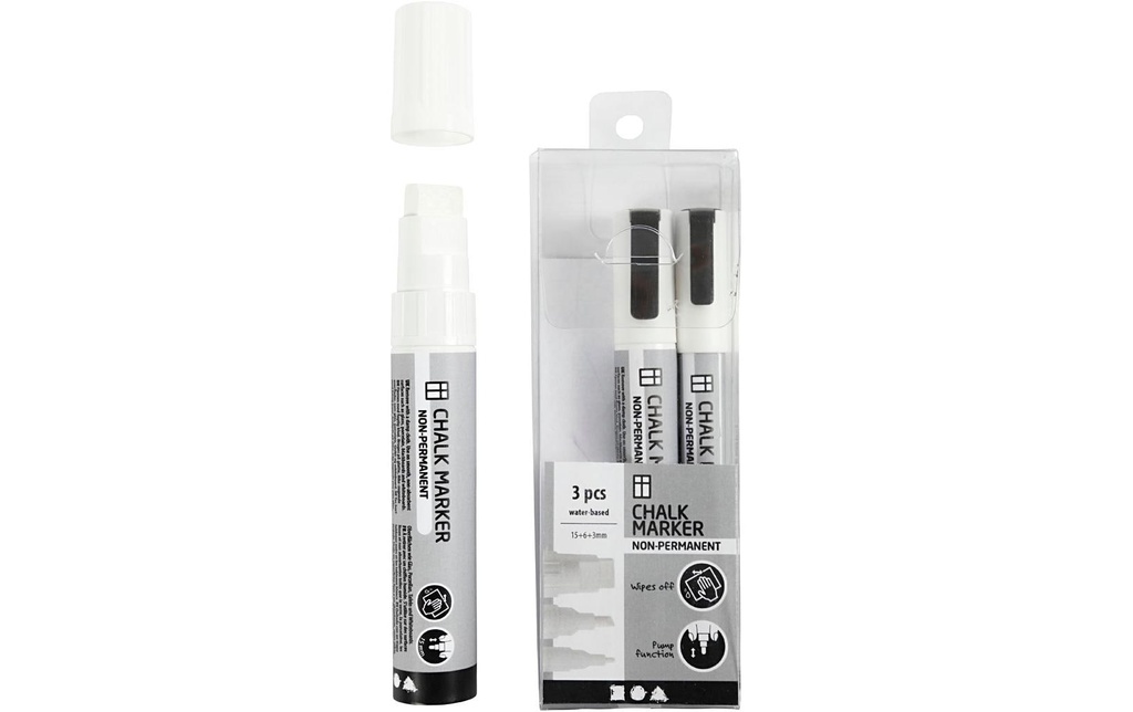 Creativ Company Marqueur craie liquide 3 pièces, Blanc
