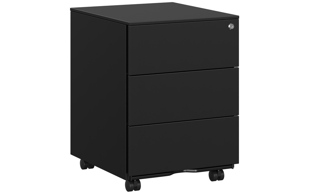 Songmics Chariot multifonction avec trois tiroirs, Noir