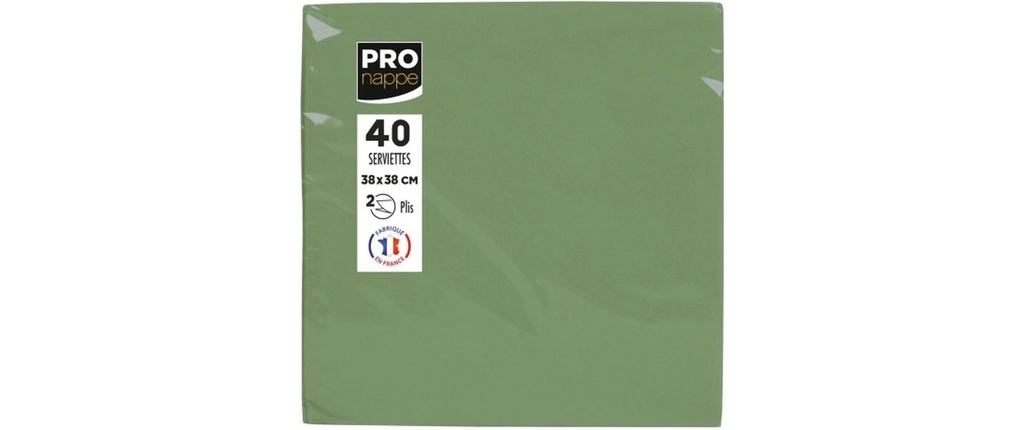 PRO nappe Serviettes en papier Olive 38 cm x 38 cm, 40 Pièce/s