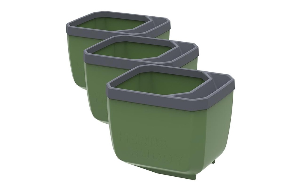 Gusta Garden HERBS BUDDY Pot à herbes aromatiques Set de 3 pièces Vert