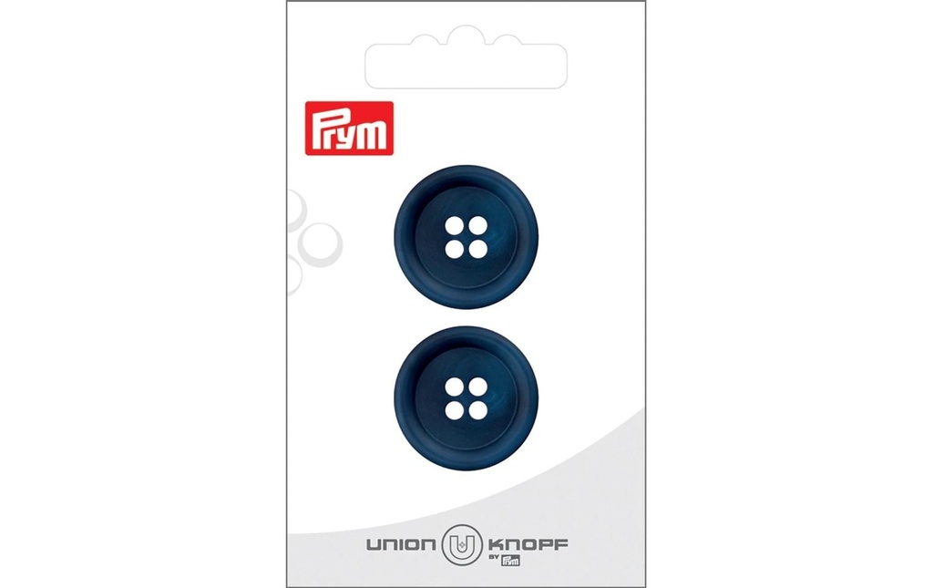 Prym Union Knopf Boutons Polyester 23 mm, 2 pièces, Bleu marine