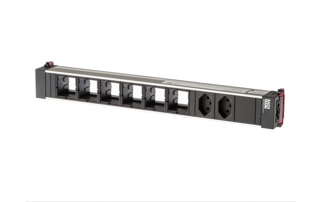 Bachmann Bloc multiprises d’encastrement Top Frame 2x T13, 6x ABD 2x T13 - 6x ABD