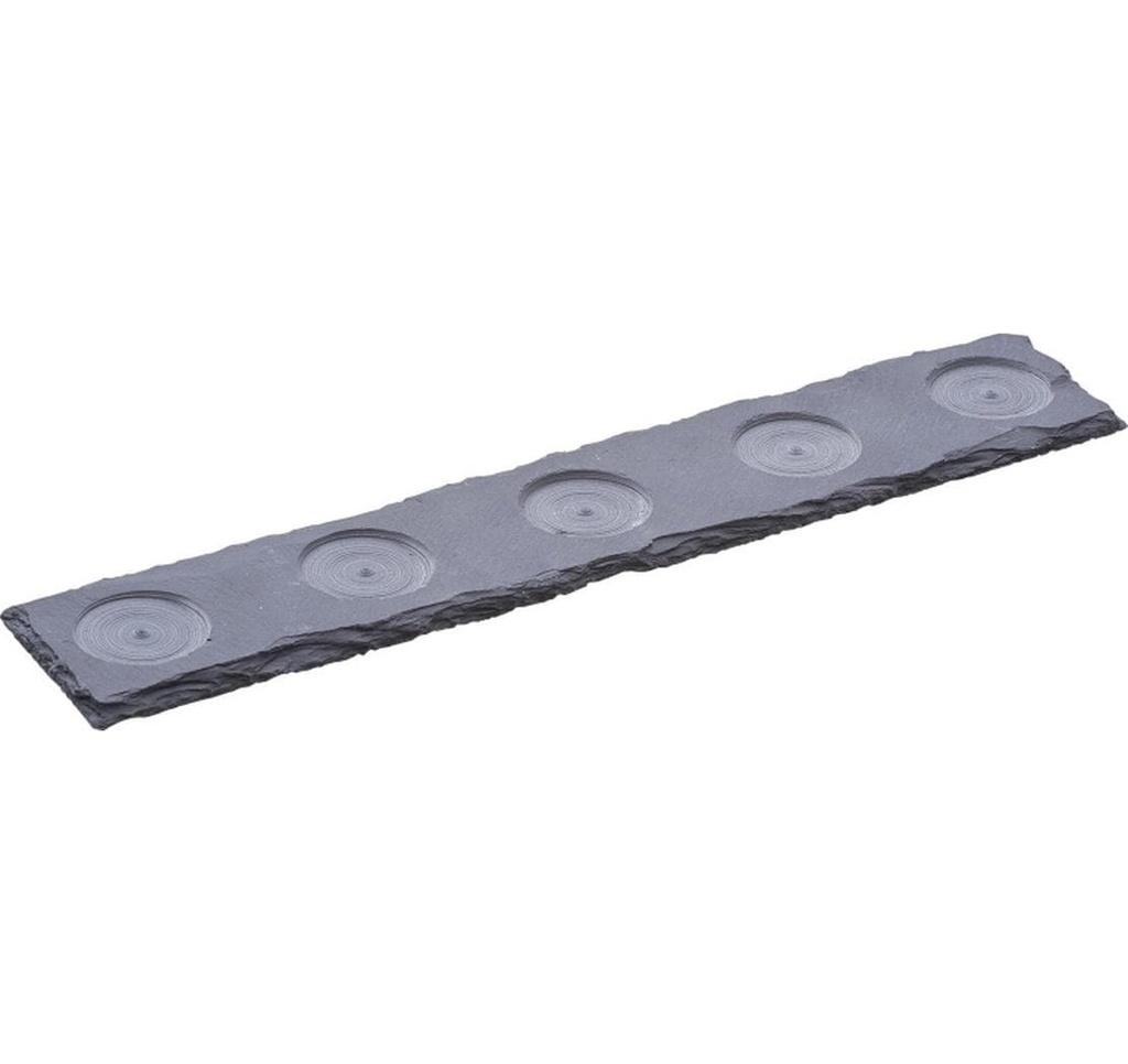balthasar Bougeoir pour 5 bougies à chauffe-plat 7 cm x 36 cm, Noir