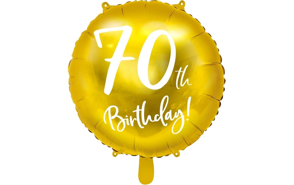 Partydeco Ballon en aluminium 70th Birthday Doré/Blanc