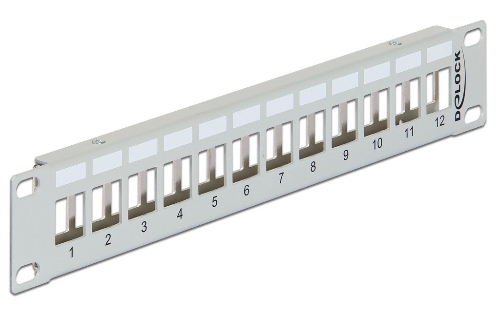 Delock Panneau de brassage 12 Port, Keystone Rack 10