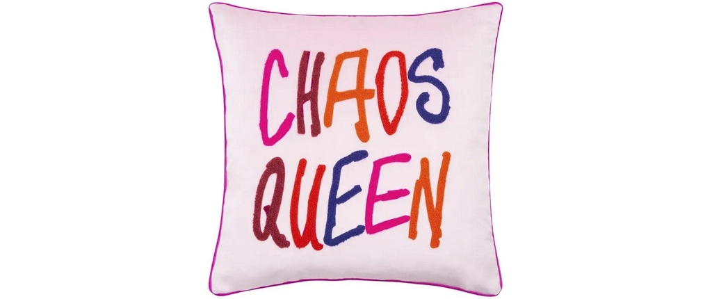 pad Housse de coussin Letters, Chaosqueenavec 40 x 40 cm, Rose/Rose
