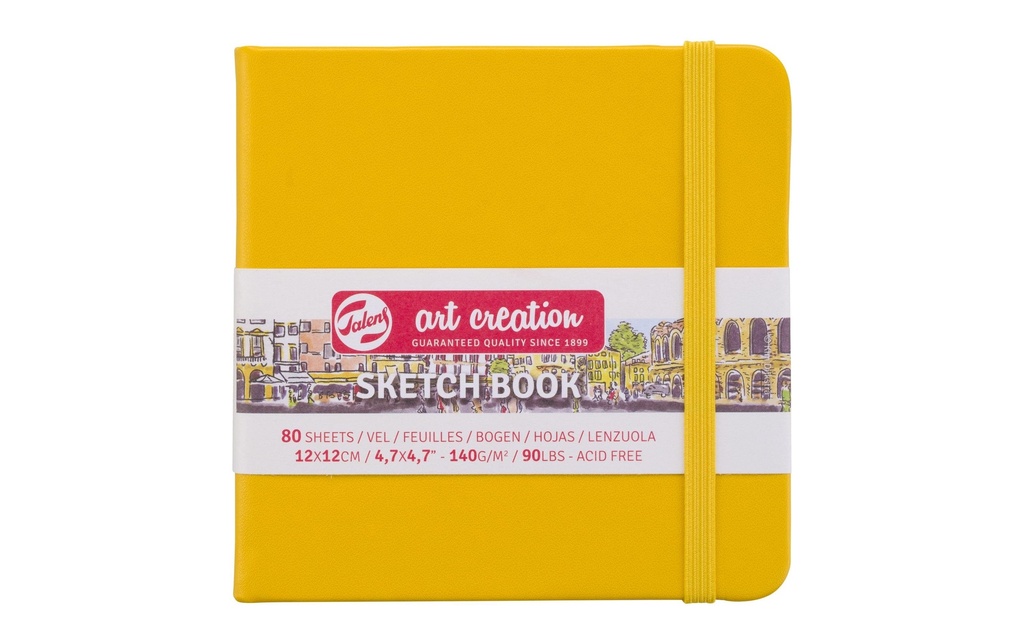 TALENS ART CREATION Livre croquis 12x12 jaune doré (160 pces)