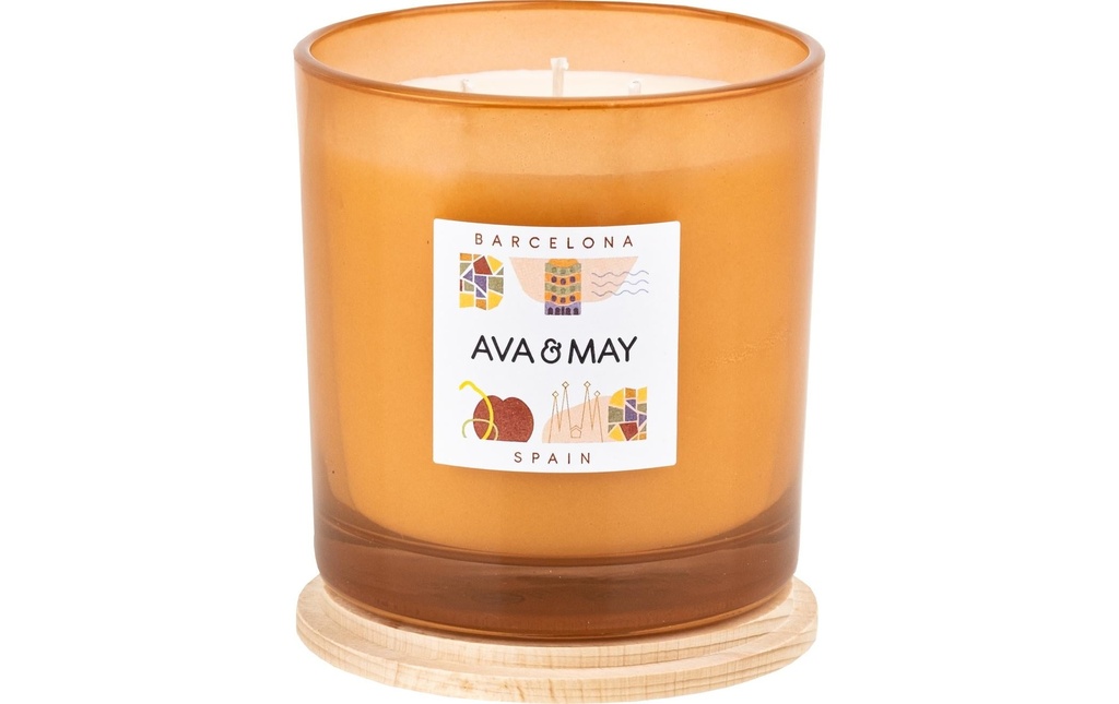 AVA & MAY Bougie parfumée Barcelone Grand, 500 g