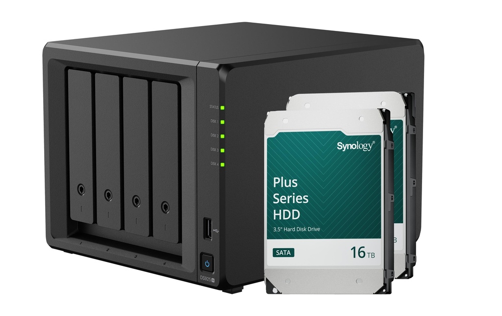 Synology NAS Diskstation DS925+ 4-bay Synology Plus HDD 32 TB