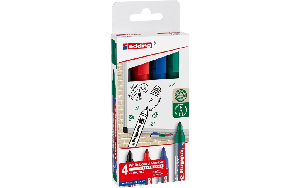 edding Marqueur pour tableau blanc 360 4 pièces