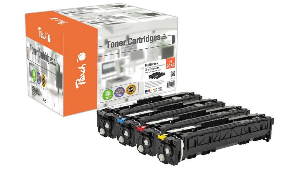 Peach Kits de toner HP No. 207A noir/Cyan/Magenta/Yellow