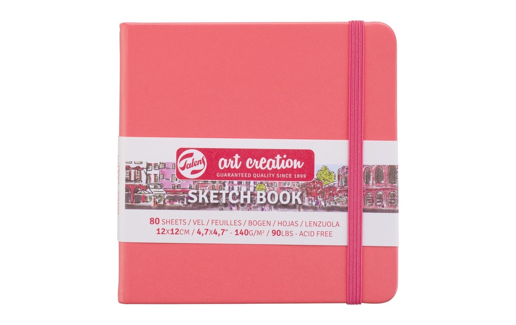 TALENS ART CREATION Livre croquis 12x12 rouge cor. (160 pces)