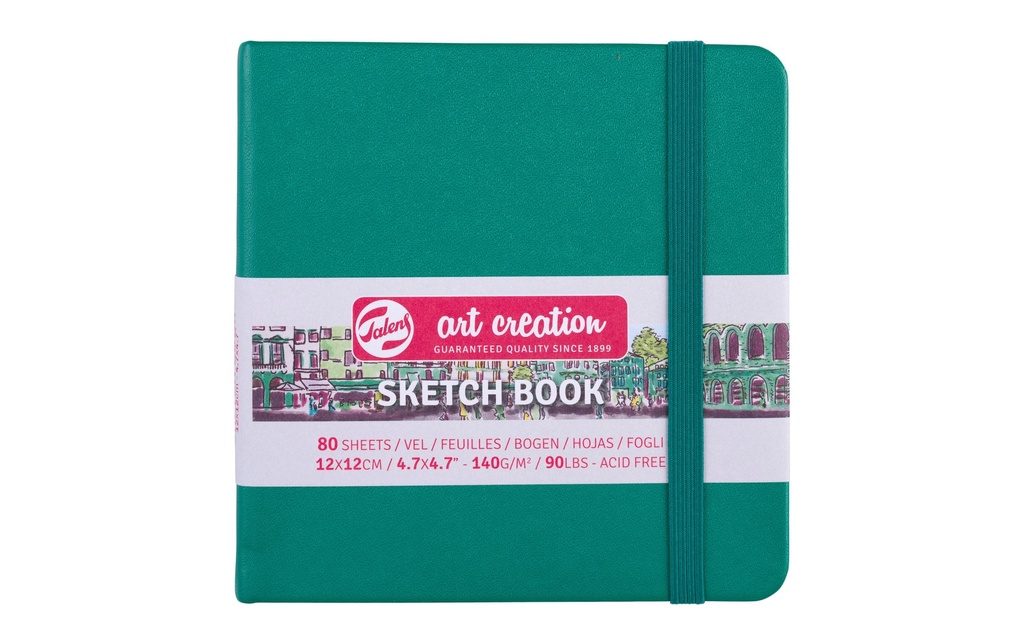 TALENS ART CREATION Livre croquis 12x12 vert forêt (160 pces)