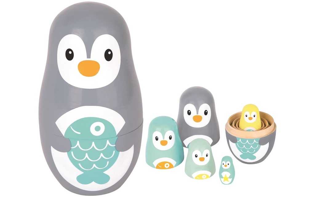 Spielba Holzspielwaren Matriochka pingouin