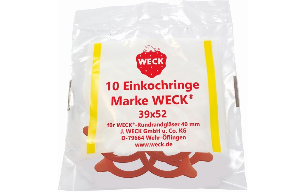 Weck Bague d’étanchéité en caoutchouc Ø 4 cm 10 Pièce/s, Rouge
