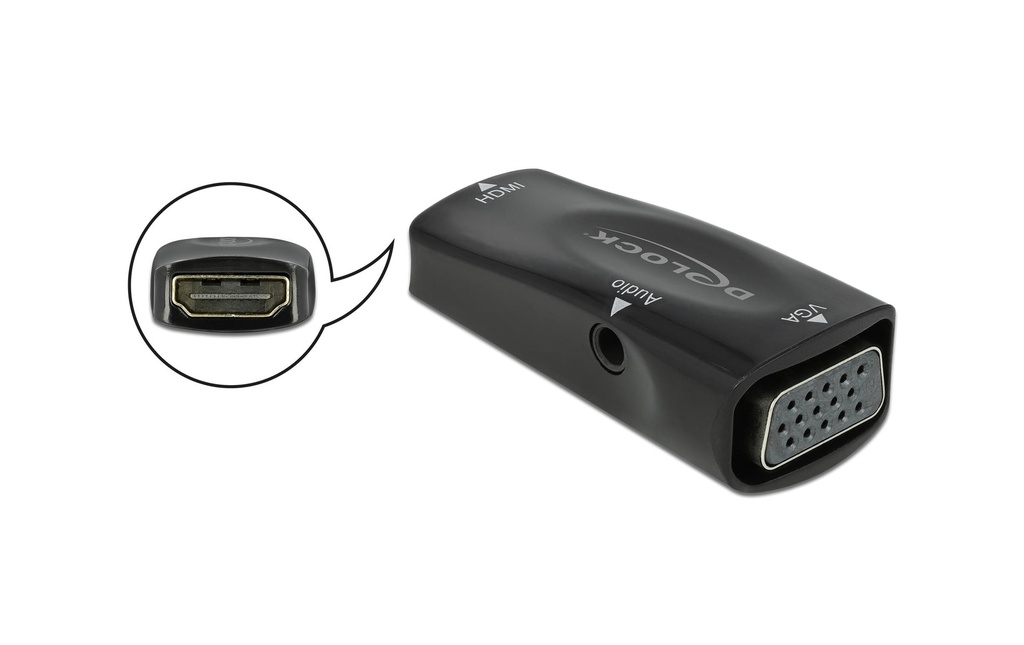 Delock Adaptateur 1080p HDMI - Jack 3,5 mm/VGA
