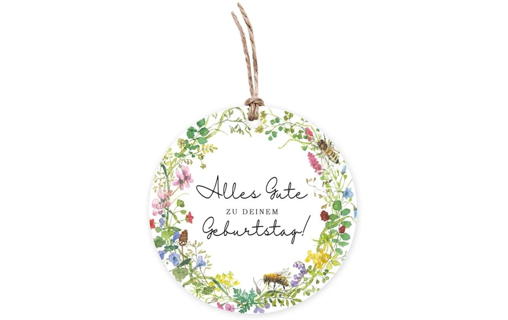 Grätz Étiquette pour cadeau Couronne d'abeilles Rond, Ø 7.8 cm