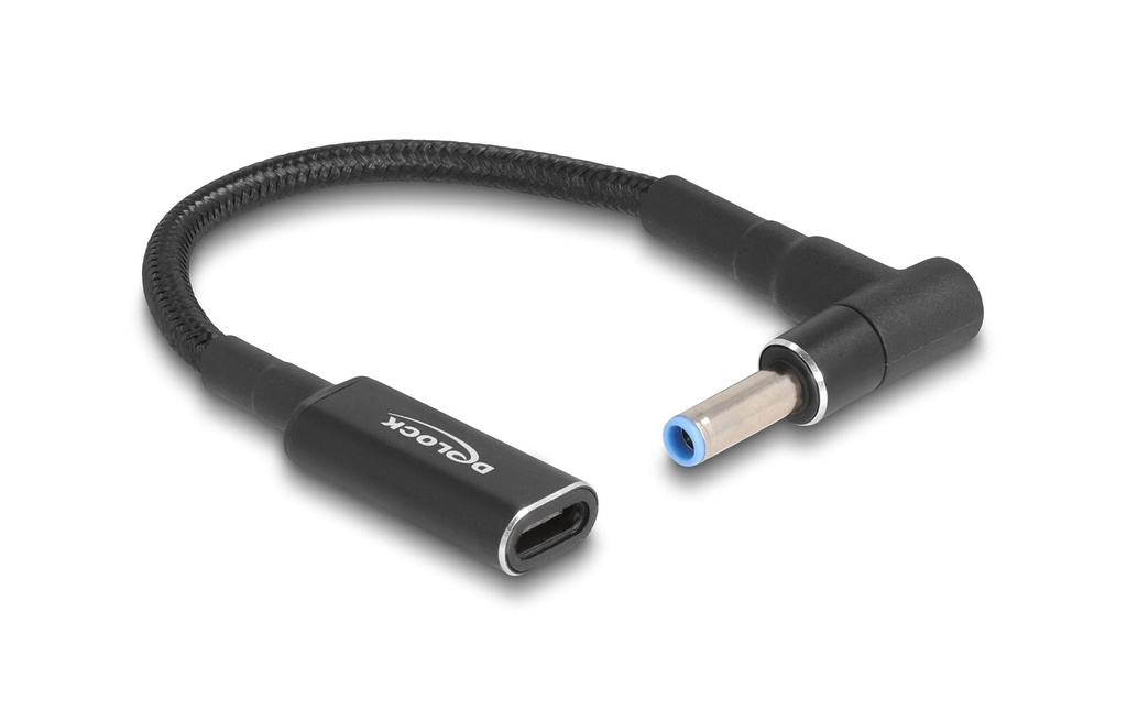 Delock Câble de chargement USB-C à HP 4.5 x 3 mm angulé à 90°, 15 cm