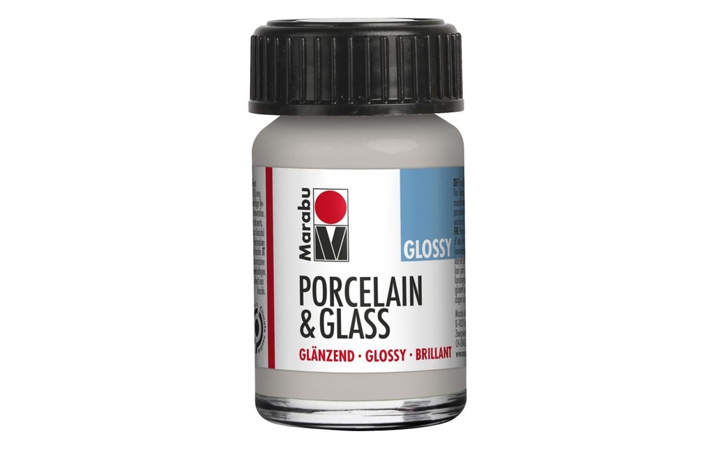 Marabu Peinture sur verre et porcelaine 782 Argent métallisé, 15 ml