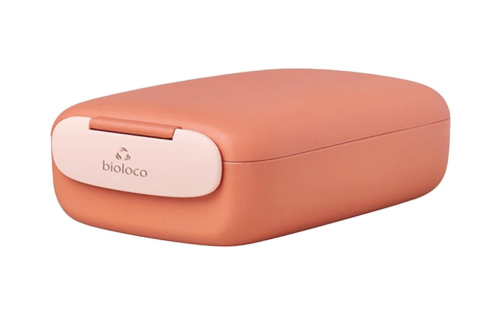 BioLoco Boîte casse-croûte rectangle Orange/Rose