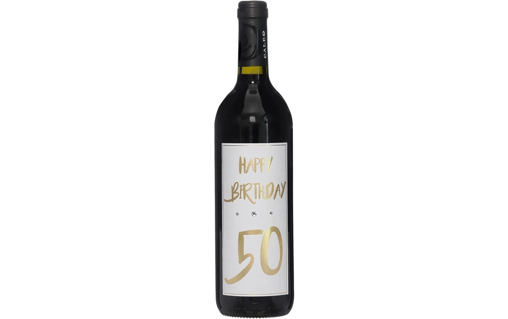 Dreams and Fantasy Idea regalo Vin rouge Happy Birthday 50 Or, 750 ml
