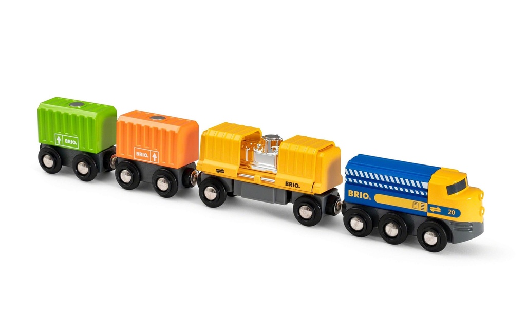 BRIO Chemin de fer train de marchandises à trois wagons