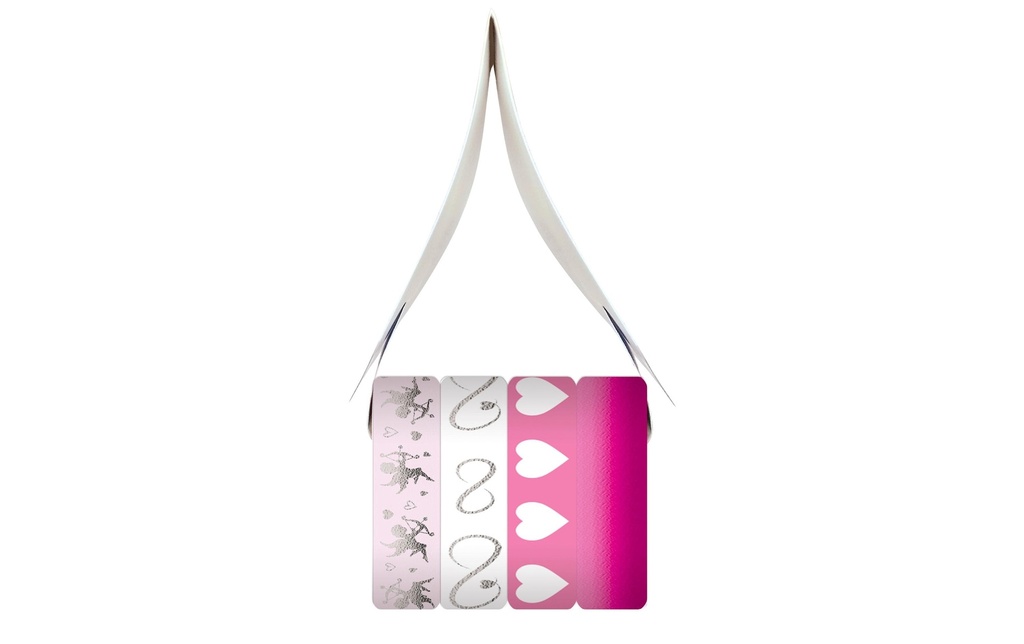 URSUS Ruban Washi Chère 4 pièces, rose/blanc