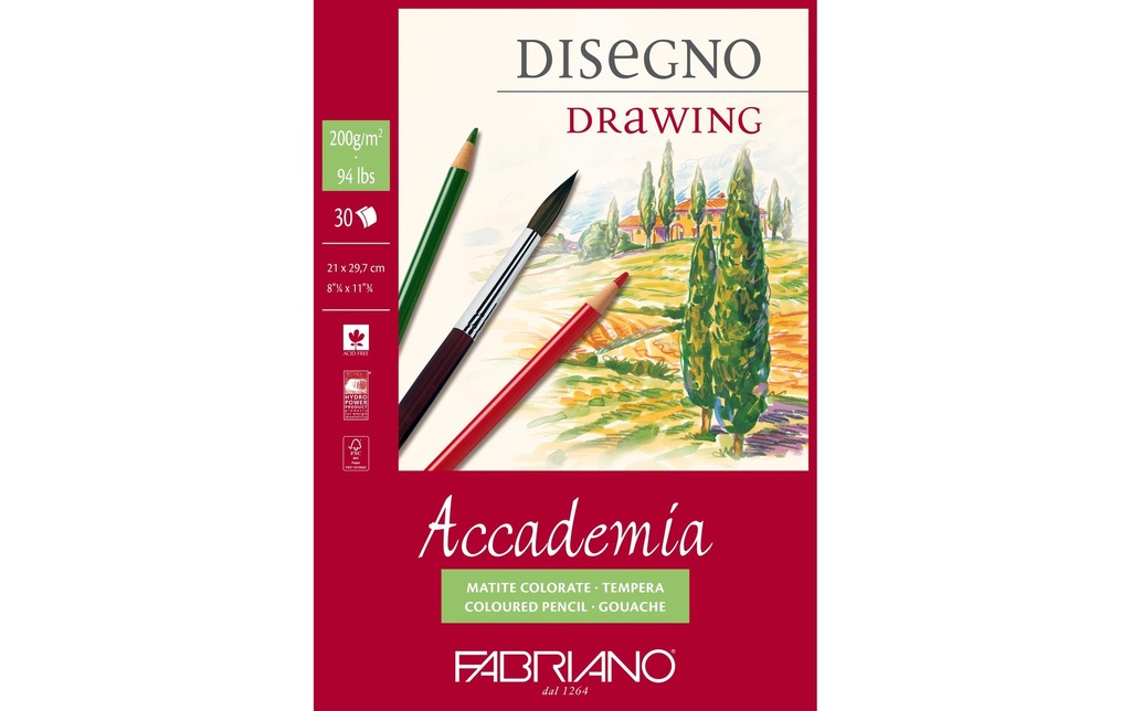 FABRIANO Bloc dessin Accademia A4 200gr (30 pces)