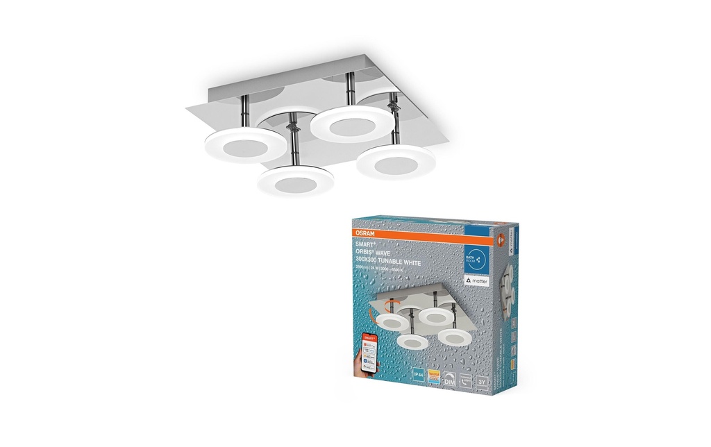 OSRAM Lampe murale SMART+ Matter Orbis Wall Wave 300 x 300 mm, TW