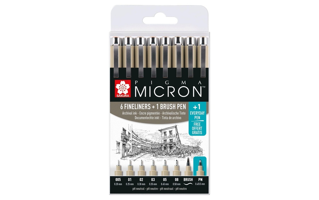 SAKURA Pigma Micron 8pcs av.Brushpen (8 pces)