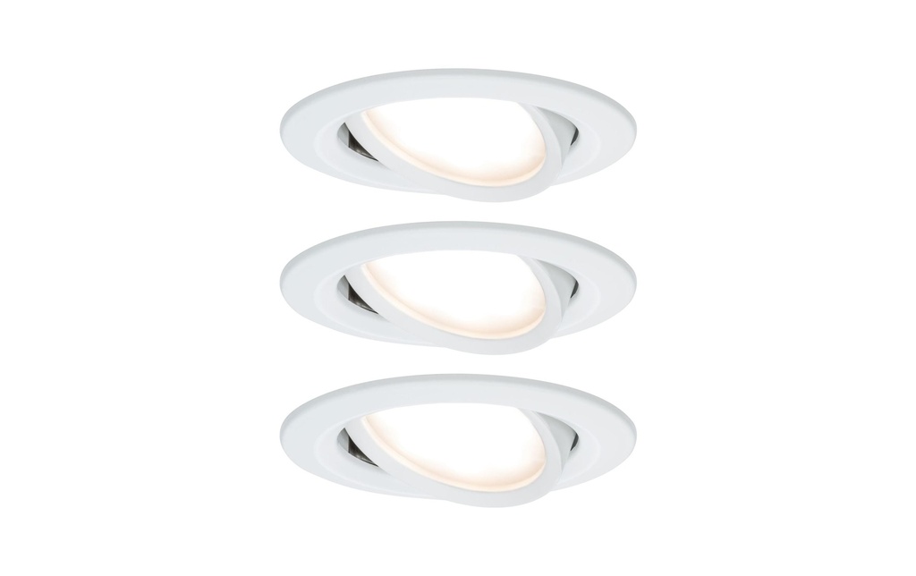 Paulmann Spot encastré Nova Coin 3-Stepdim Set, 3 x 6 W, 2700 K, blanc