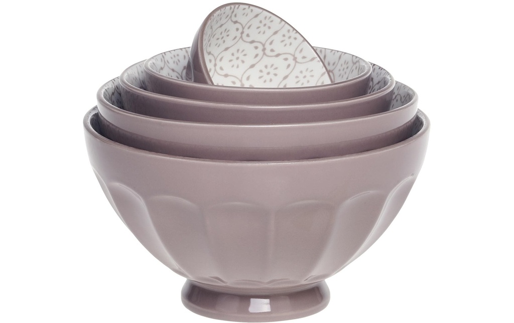 Chic Antique Set de saladiers Arés 5 pcs., taupe / blanc
