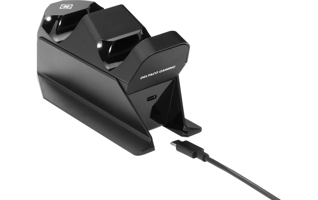 DELTACO Station de recharge Chargeur double PS5 Noir