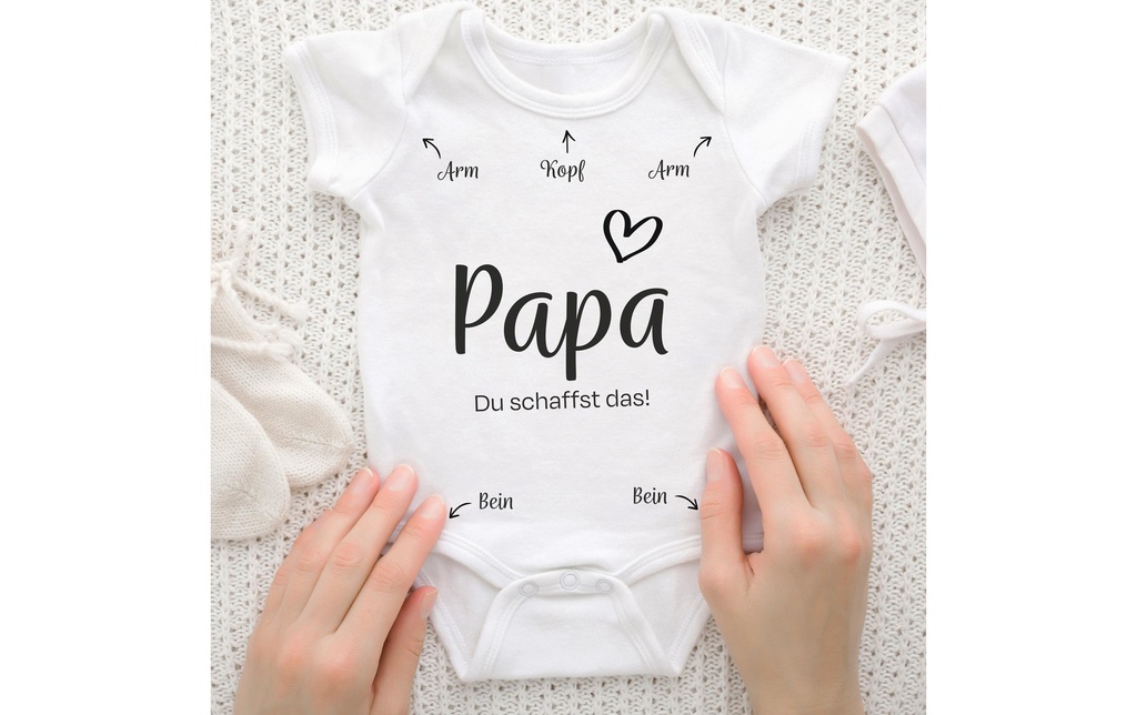 Trendcompany Body pour bébé Papa tu peux le faire, 62/68, Blanc